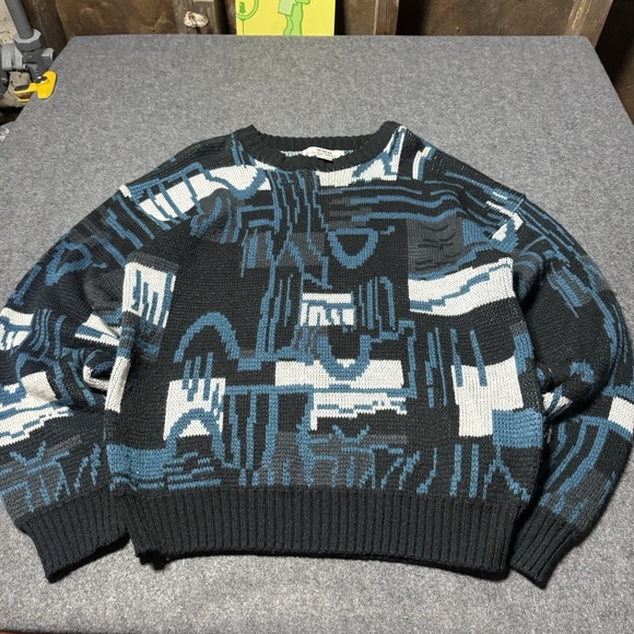 Townsend Lake Other - VTG 90s Townsend Lake Abstract Geometric Art Knit Sweater Mens M Grandpa Indie